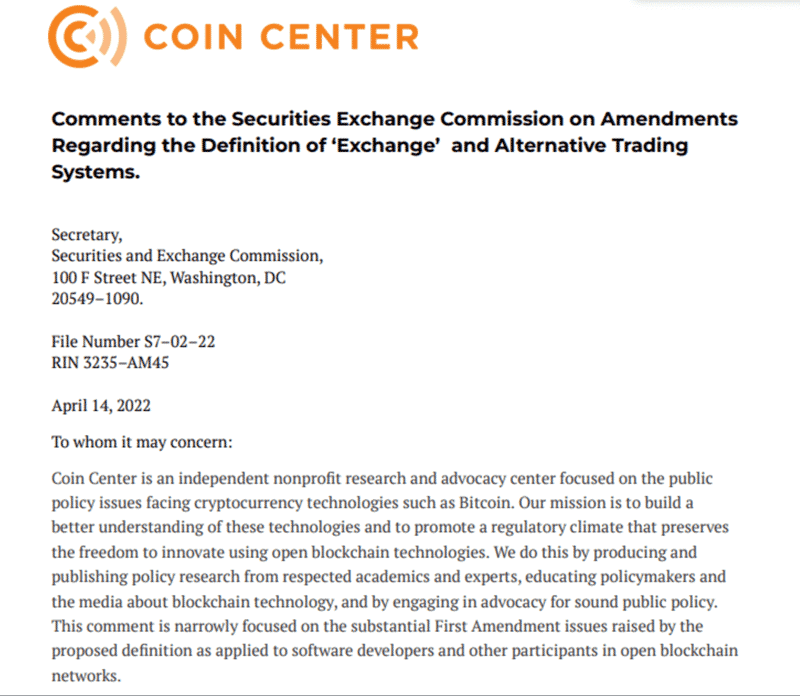 Coin Center cho rằng định nghĩa "sàn giao dịch" của SEC là một "hành vi Vi hiến" - Tin Tức Bitcoin 2024