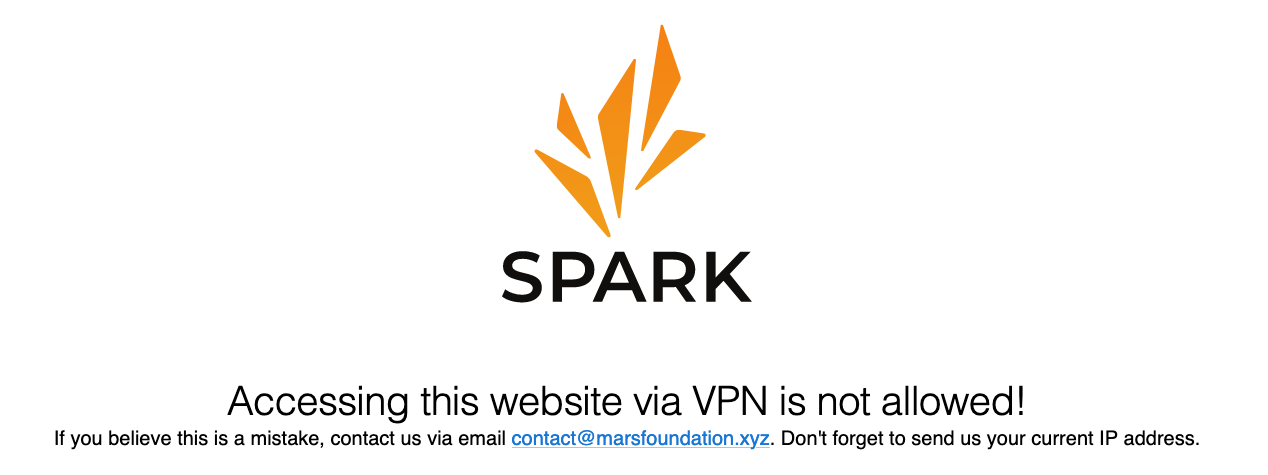 Không cho phép truy cập trang web này qua VPN