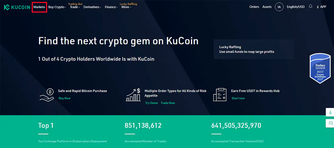 Cách mua tiền điện tử trên KuCoin