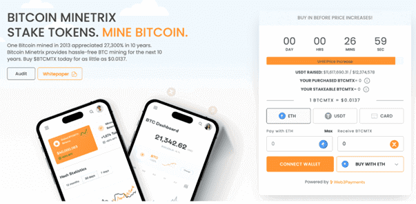 Bitcoin Minetrix ($BTCMTX) Presale đang tiến sát ngưỡng 12 triệu USD