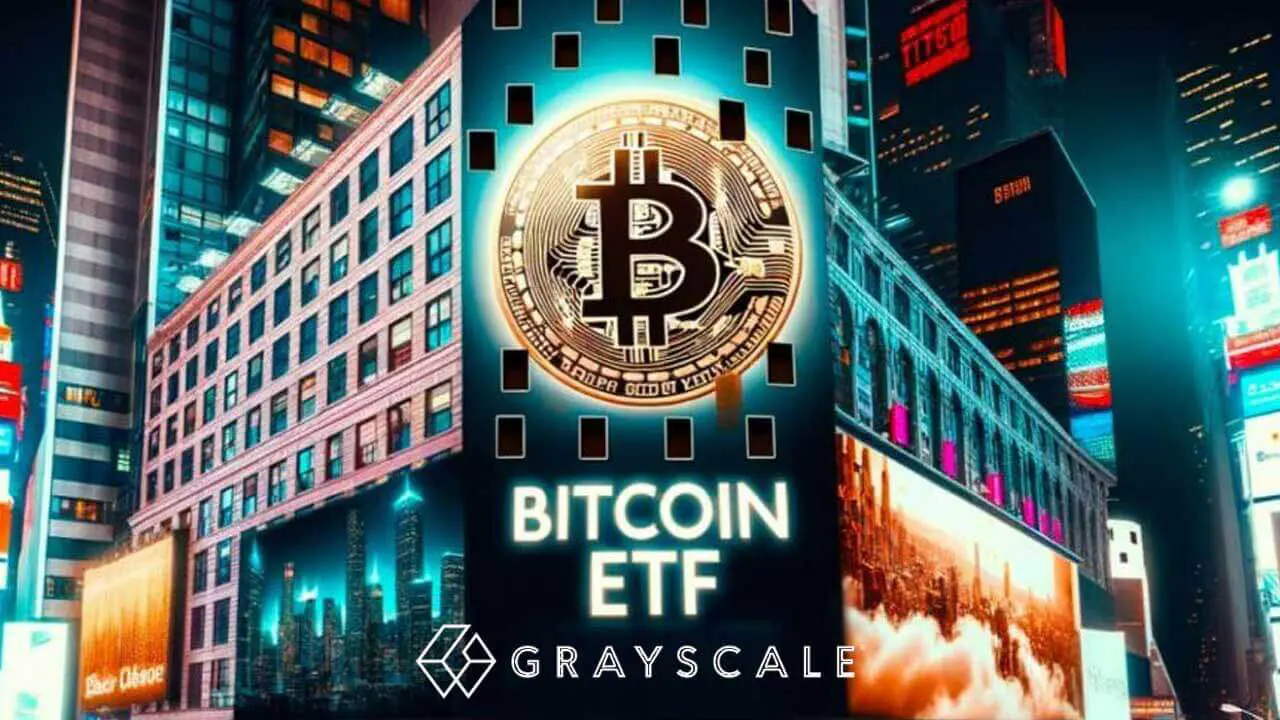 Spot Bitcoin ETF của Grayscale quảng cáo tại Wall Street