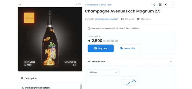 Bored Apes, Sneaky Vampire NFT Champagne được bán với giá 2,5 triệu đô
