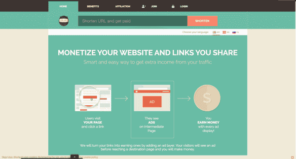 Shorte.st là một site quốc tế rút gọn link uy tín