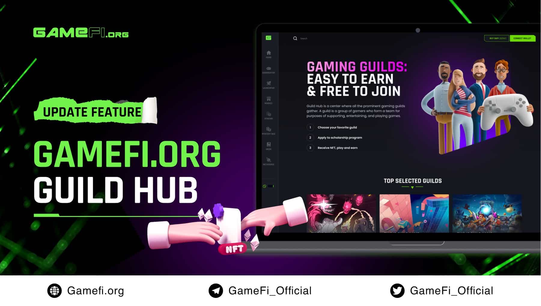 GameFi.org ra mắt “Guild Hub” nhằm tối ưu hóa công cuộc chơi game của cộng đồng